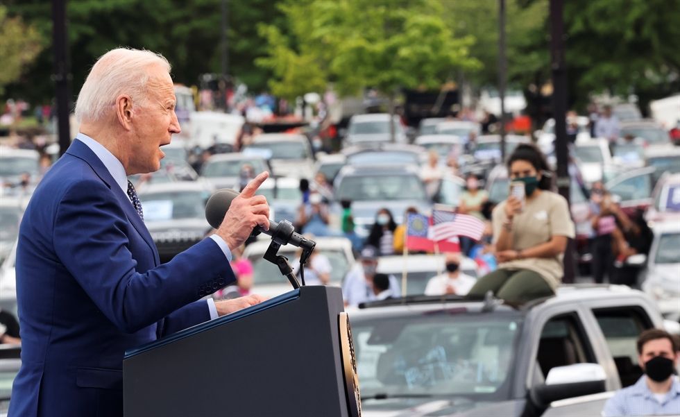 Biden marks 100th day at rally promoting big spending plans - The Korea ...
