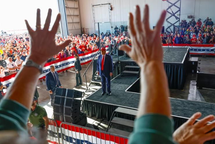 Trump on stump, Harris hits airwaves in razor-edge US election - The ...