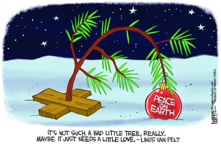 Peace on Earth Charlie Brown Christmas tree