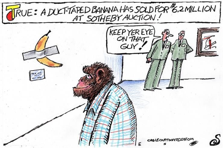 Duct taped banana sold at Christie