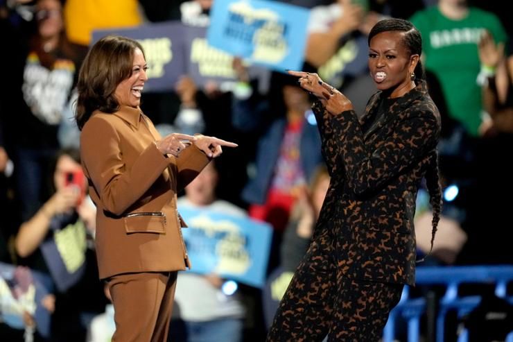 Michelle Obama backs Harris in Michigan, where Trump courts Muslim vote
