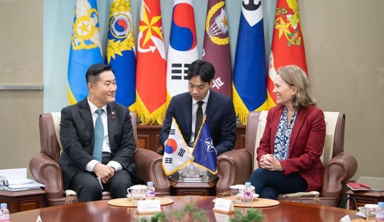 Defense minister meets 8 NATO representatives to expand security, defense cooperation - Vimarsana News