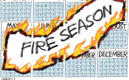 California fire season all year long